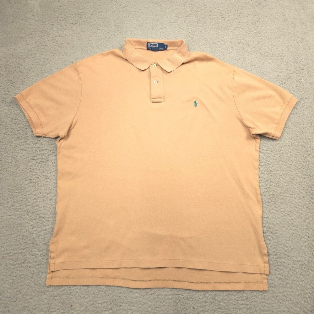 Polo Ralph Lauren Polo Shirt Mens L Peach Short Sleeve Classic Pony‎
